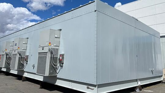 Meet Me Room split enclosure that shipped in two parts and was reassembled on-site