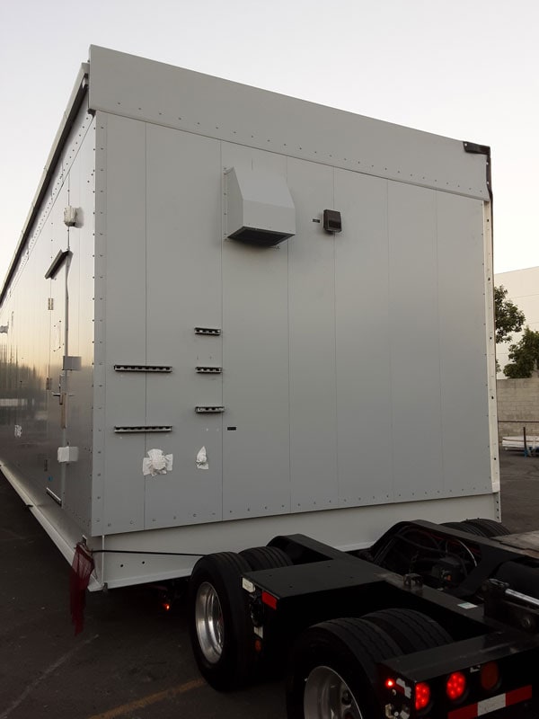 One section of Crown’s control enclosure awaits transport to the Jumpoff Ridge switchyard