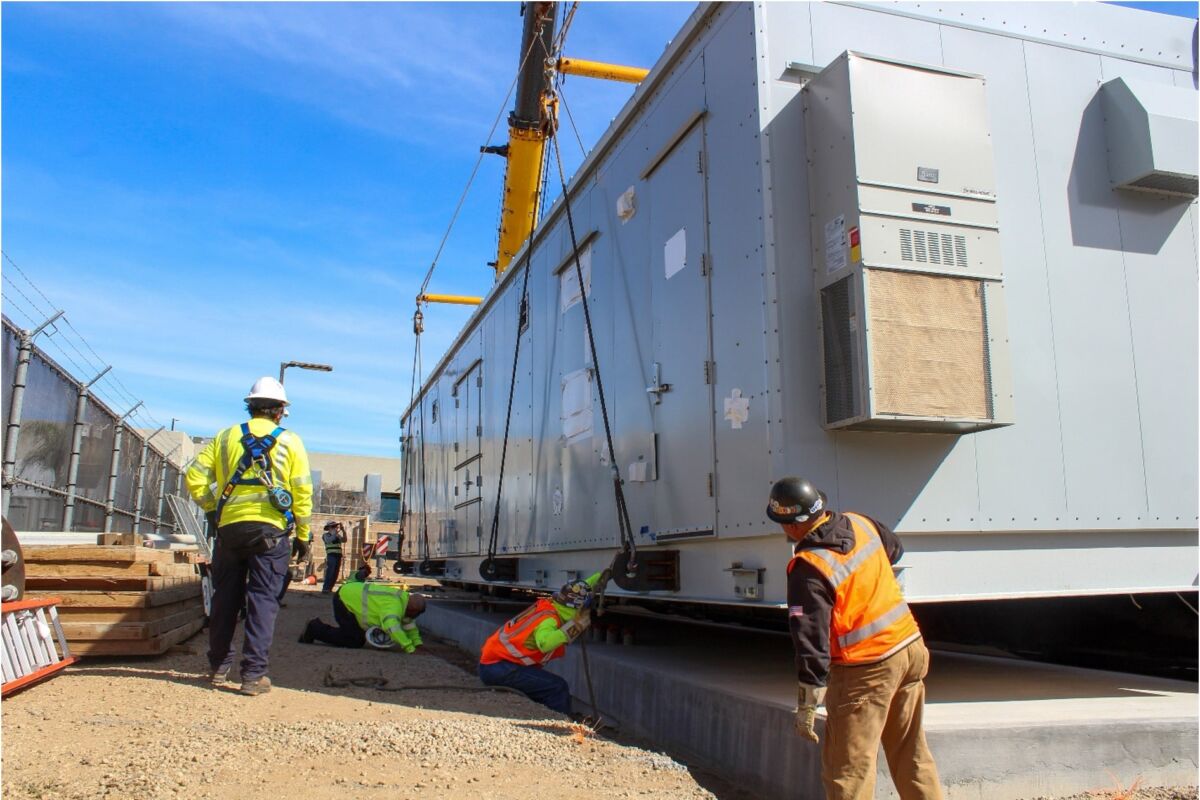 Split building being delivered and aligned with other split building